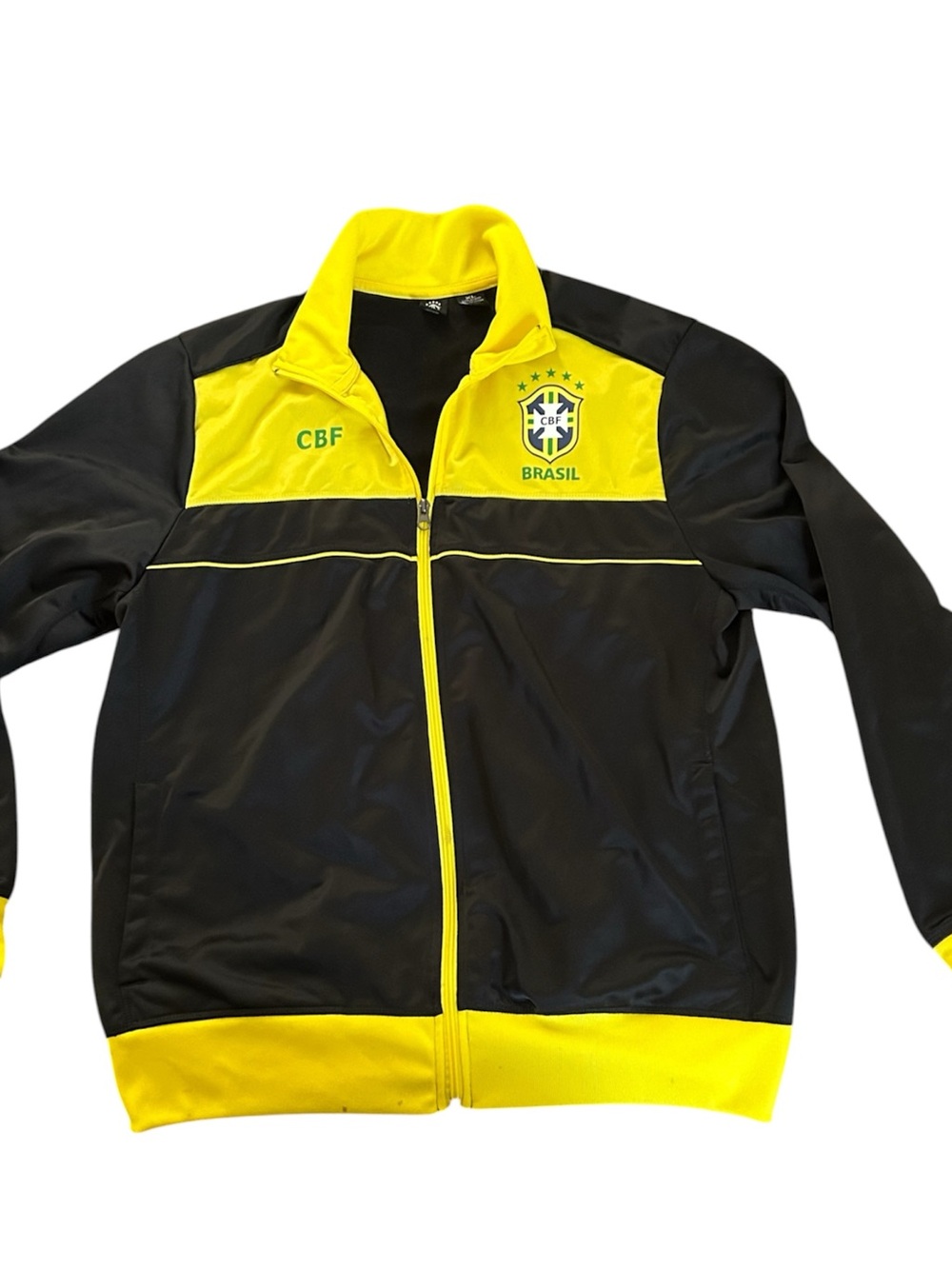 Brazil CBF Brasil National Team Black & Yellow Track Jacket Men’s XL